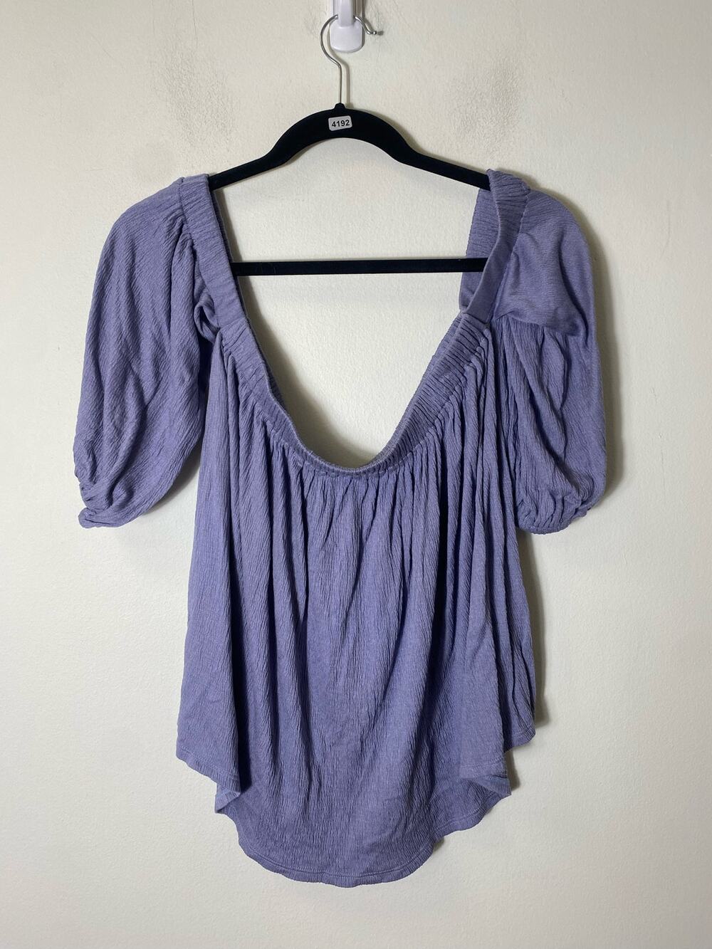 Ella Moss Purple Cold Shoulder 3/4 Sleeve Cropped Top Sz S